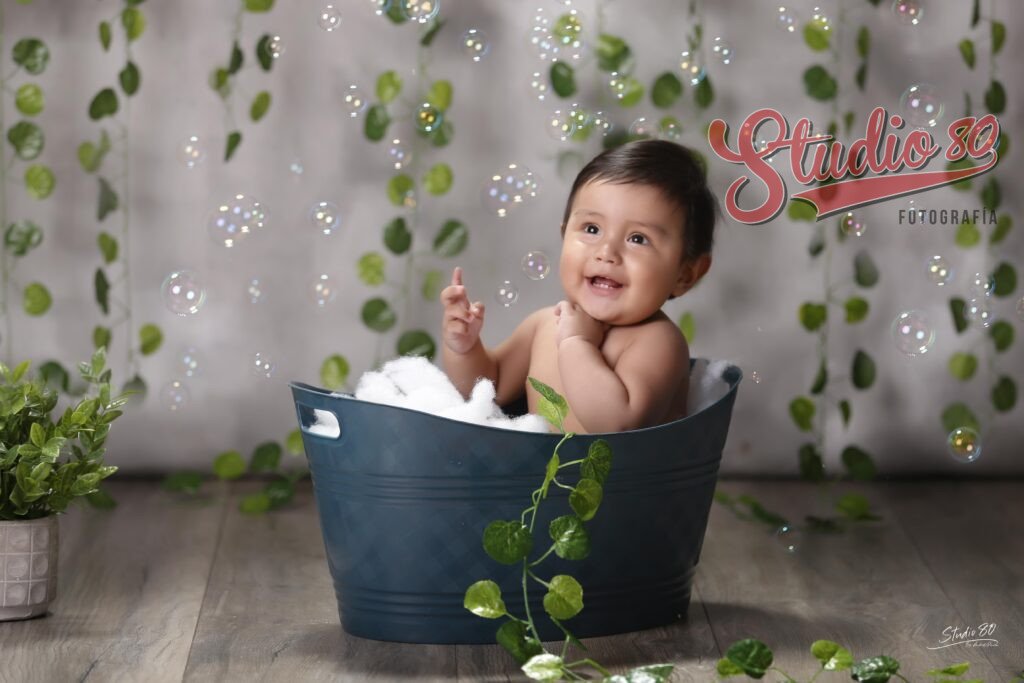 baño de burbujas baby 6 meses Studio 80 Fotografia