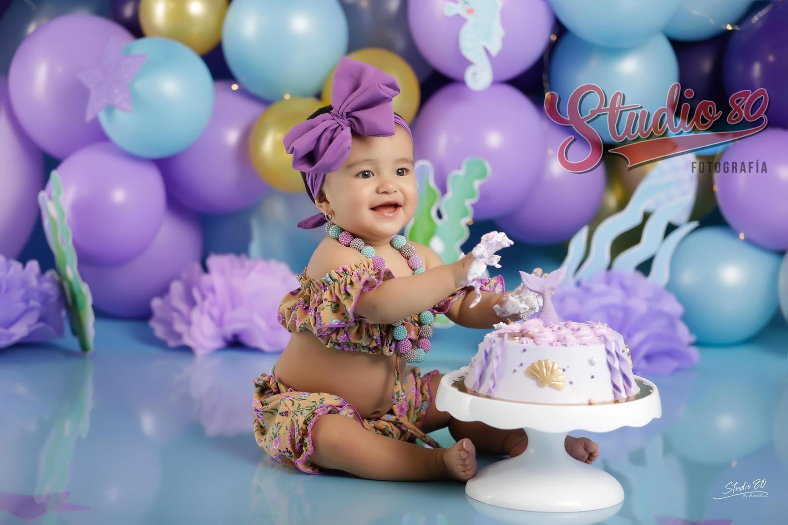 sesión de Fotos de sirena con Pastel